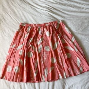 NWT Lane Bryant Retro Coral W/ Ivory Floral Cotton A-line Skirt Size 3X (22/24)